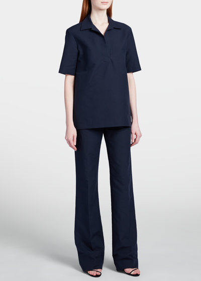 Shop The Row Shanon Straight-leg Pants In Navy