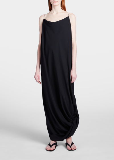 Shop The Row Kapalua Cowl-neck Suiting Dress In Black