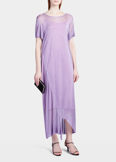 Shop The Row Pasol Metallic Draped Maxi Dress In Lilac