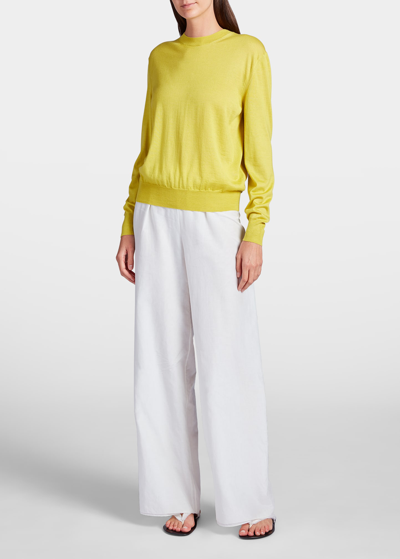 Shop The Row Islington Cashmere Sweater In Chartreuse Yellow