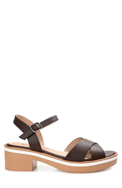 Journee Collection Hilaree Block Heel Sandal In Brown