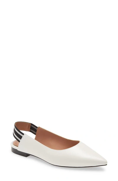 Shop Linea Paolo Delilah Slingback Flat In Eggshell Leather