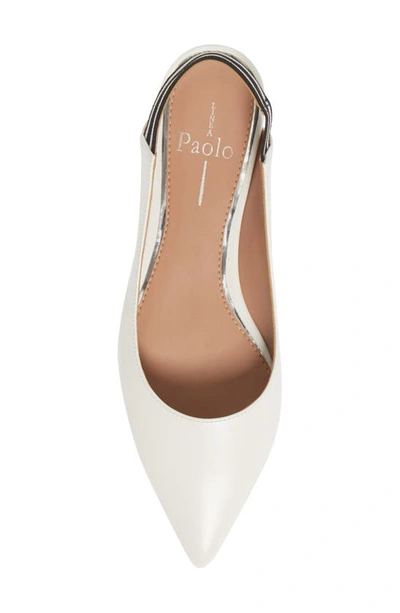 Shop Linea Paolo Delilah Slingback Flat In Eggshell Leather