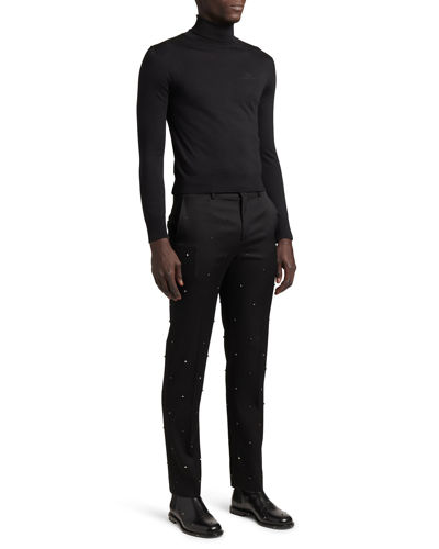 Shop Valentino Men's Rockstud Evening Pants In Black