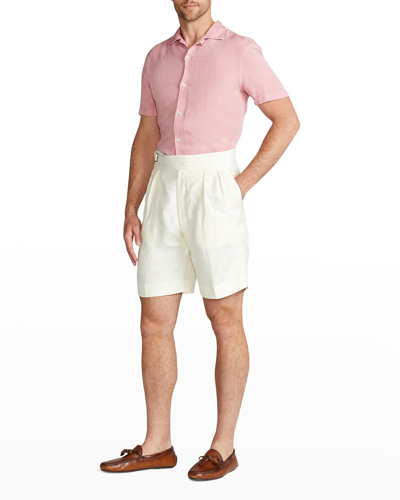 Shop Ralph Lauren Purple Label Men's Archer Lyocell-linen Sport Shirt In Pink
