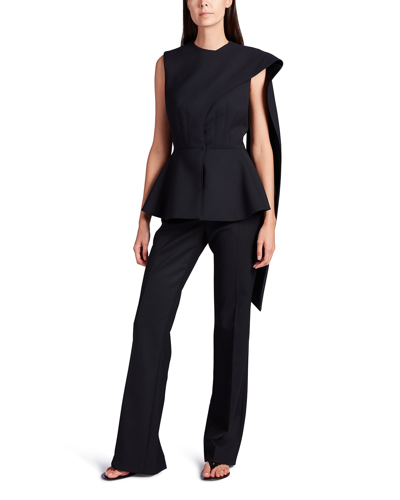 Shop The Row Fayna Peplum Vest With Draped Panel In Black