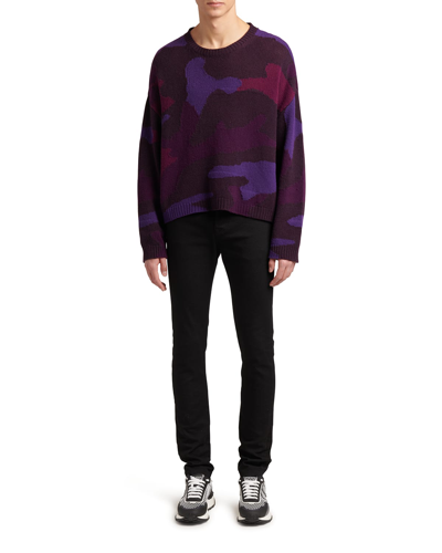 Shop Valentino Men's Oversized Camo Sweater In Purple