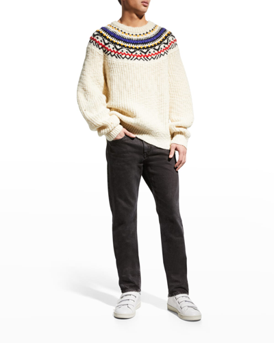 Shop Isabel Marant Men's Gillen Fair Isle Sweater In Ecru