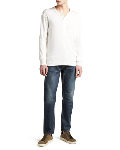 Shop Tom Ford Men's Henley Cotton Jersey T-shirt In Nat Sld