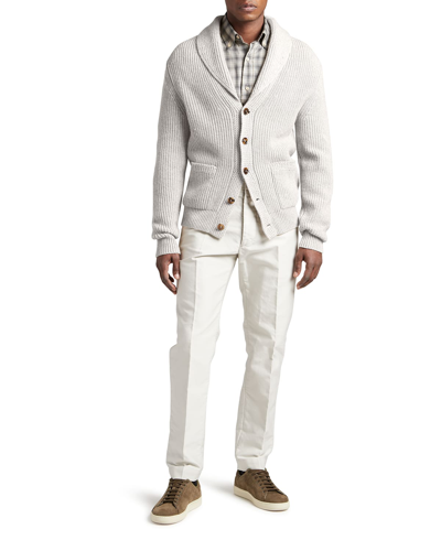 Shop Tom Ford Men's Cashmere-linen Knit Cardigan In Lt Gry Sld