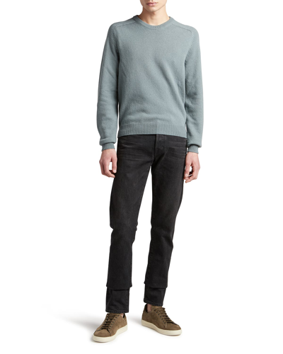 Shop Tom Ford Men's Cashmere Crewneck Knit Sweater In Md Gry Sld