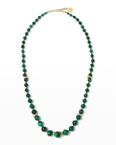 Shop Devon Leigh Cascading Malachite Necklace In Green