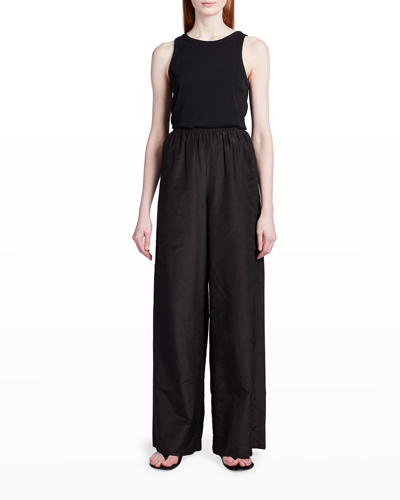 Shop The Row Andres Wide-leg Voile Pants In Black