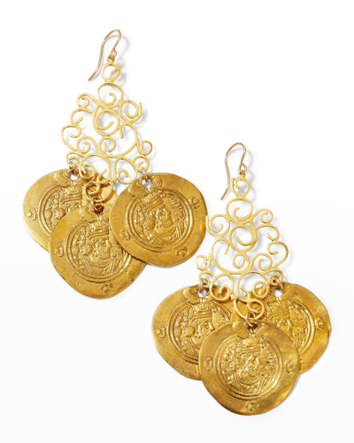 Shop Devon Leigh Gold Coin Chandelier Earrings