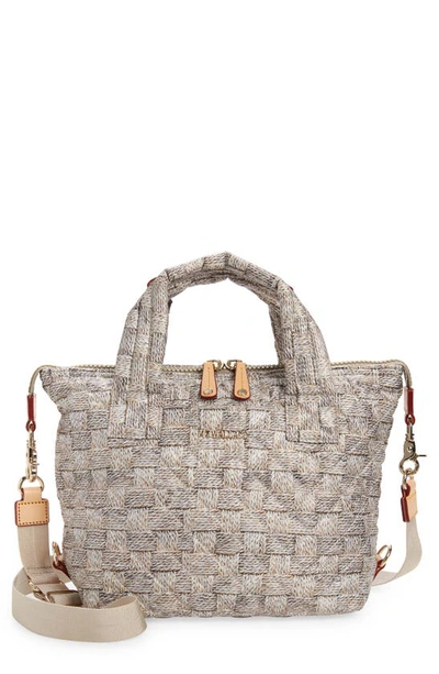 MZ WALLACE SUTTON QUILTED BASKET WEAVE WOVEN SHOULDER BAG SMALL