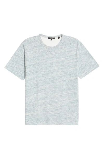 Shop Vince Streaky Cotton Jersey Crewneck T-shirt In Smoke Blue