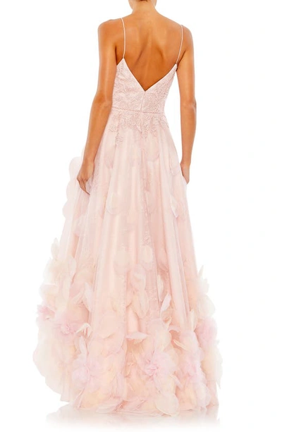 Shop Mac Duggal Floral Appliqué High-low Gown In Petal Pink