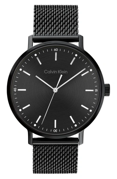 Shop Calvin Klein Mesh Strap Watch, 42mm In Black