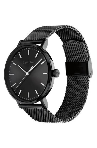 Shop Calvin Klein Mesh Strap Watch, 42mm In Black