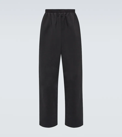 Shop Balenciaga Large Baggy Sweatpants In Overdyed Black