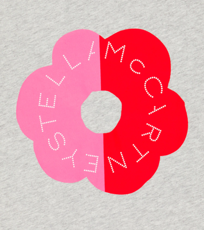 Shop Stella Mccartney Logo Cotton T-shirt In Grigio