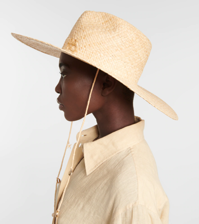 Shop Ruslan Baginskiy Straw Fedora In Natural Straw