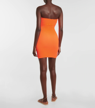 Reina Olga La Sciura Textured Bandeau Minidress In Orange