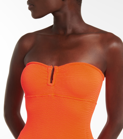 Reina Olga La Sciura Textured Bandeau Minidress In Orange