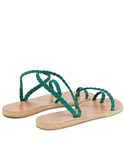 Shop Ancient Greek Sandals Eleftheria Suede Sandals In Green