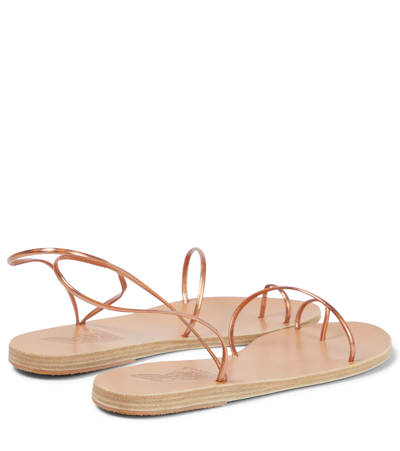 Shop Ancient Greek Sandals Chora Iridescent Leather Sandals In Rame