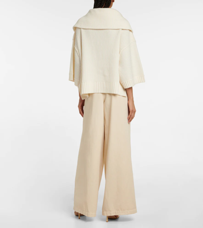 Shop Dorothee Schumacher Modern Statements Wool And Cashmere Sweater In Camellia White