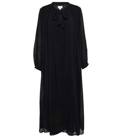 Shop Velvet Frankie Cotton Gauze Maxi Dress In Black