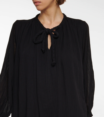 Velvet Frankie Cotton Gauze Maxi Dress In Black