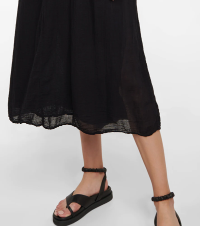 Velvet Frankie Cotton Gauze Maxi Dress In Black