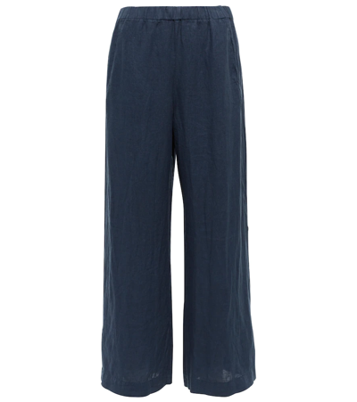 Velvet Lola Linen Pants In Navy