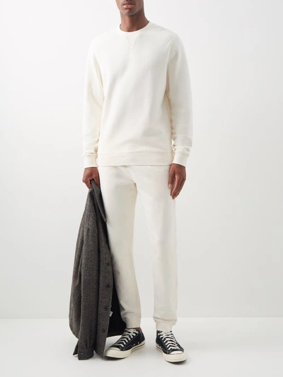 Sunspel Womens Cotton Boxy Crew Neck Sweater Off White