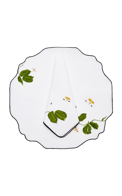 Shop Giambattista Valli Home Embroidered Linen Placemat And Napkin Set In Multi