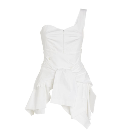Shop A.w.a.k.e. Cotton-blend Deconstructed Shirt Corset In White