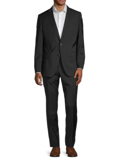 Shop Hugo Boss Men's Slim Fit Virgin Wool Suit In Black