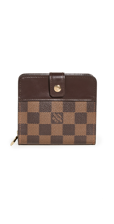 Pre-owned Louis Vuitton Compact Zip Snap In Brown