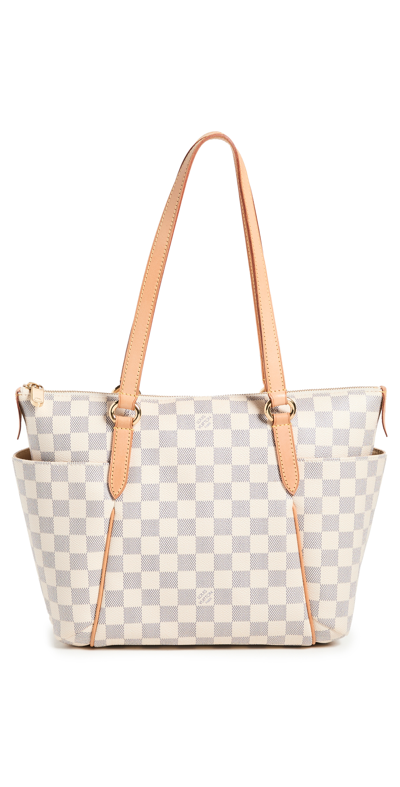 Pre-owned Louis Vuitton Damier Azu Totally Pm Bag In White