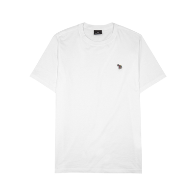 Shop Paul Smith White Logo Cotton T-shirt