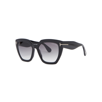 Shop Tom Ford Phoebe Black Oversized Sunglasses, Sunglasses, Black