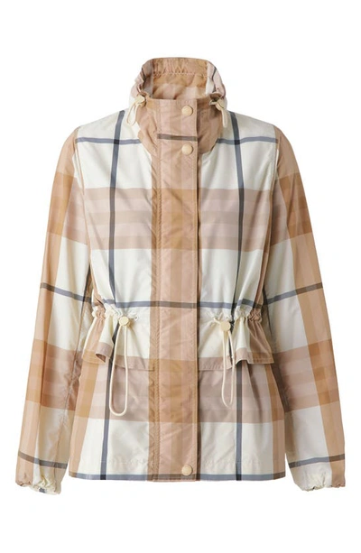 Shop Burberry Amble Check Nylon Jacket In Frosted White Ip Chk
