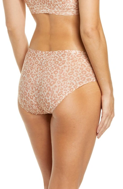 Shop Chantelle Lingerie Soft Stretch Seamless Hipster Panties In Neutral Leopard