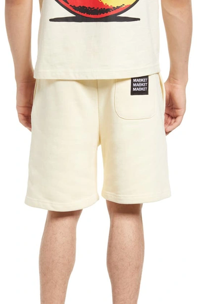 Shop Market Smiley Good Vs. Evil Cotton Sweat Shorts In Cream