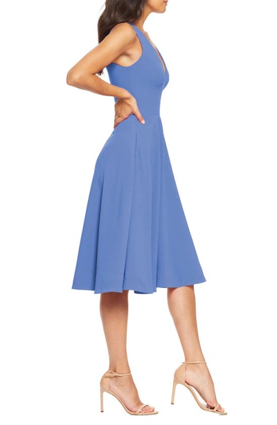 Shop Dress The Population Catalina Fit & Flare Cocktail Dress In Blue Jay