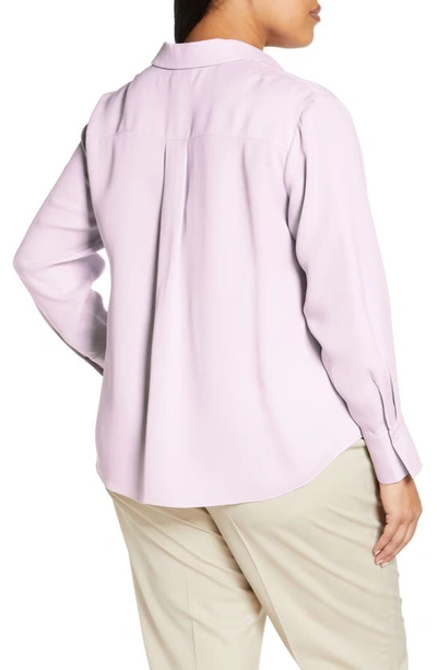 Lafayette 148 Scottie Silk Button-down Blouse In Aster