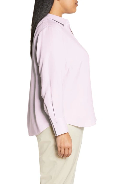 Lafayette 148 Scottie Silk Button-down Blouse In Aster
