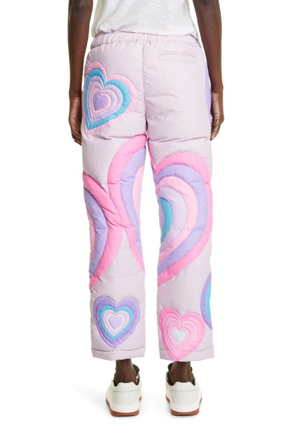 Shop Erl Unisex Hearts Puffer Pants In Purple